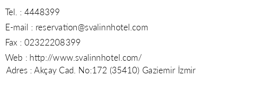 Svalinn Hotel telefon numaralar, faks, e-mail, posta adresi ve iletiim bilgileri